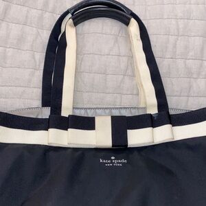 Kate Spade Black and Cream Striped Handbag